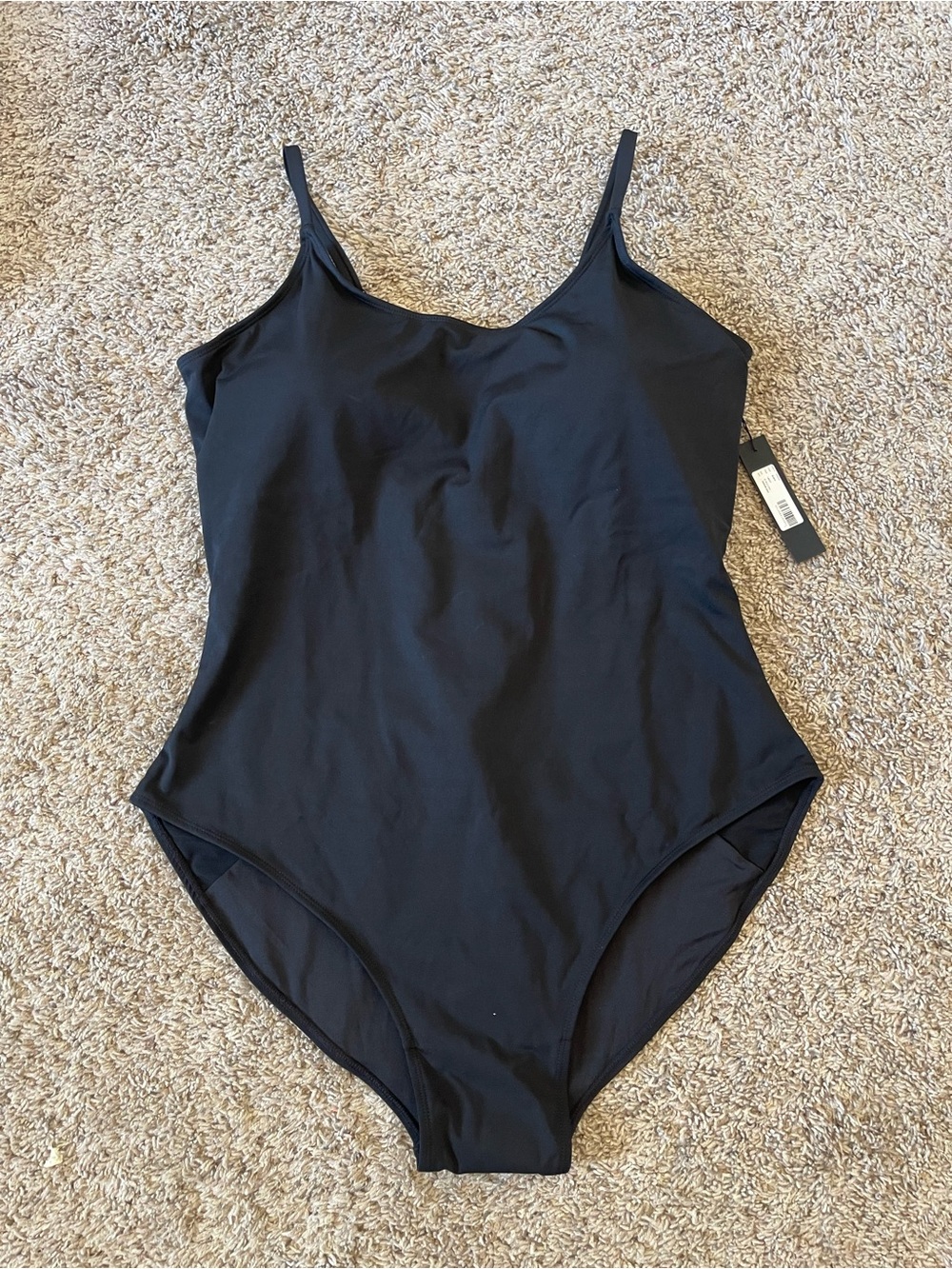 TA3 Lacey One Piece Swimsuit Black 3X Regular/Long NWT Sculpting Lace-Up Back
